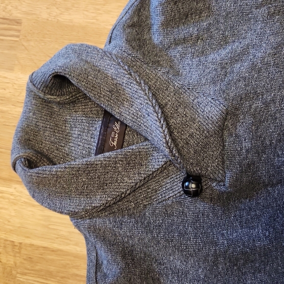 Tasso Elba gray Shawl collar sweater sz L - Picture 2 of 3